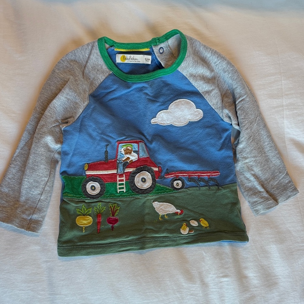 Baby Boden Colorful Tractor Kids Shirt